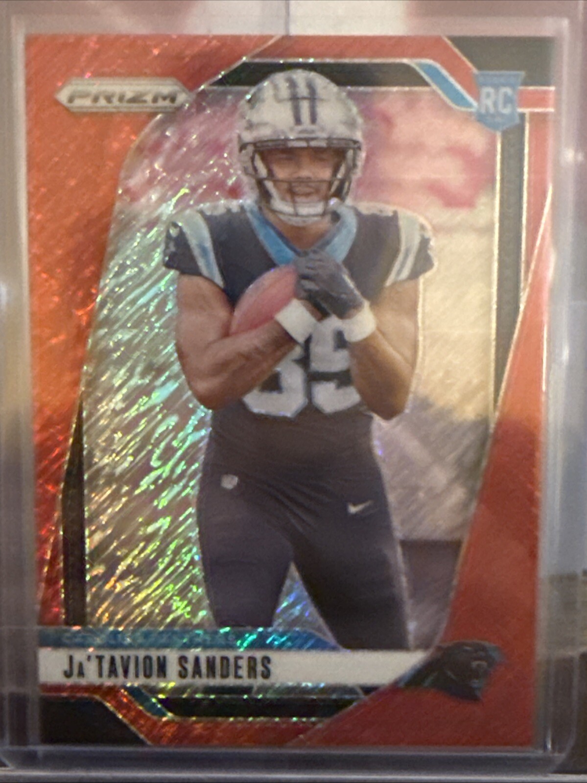 2024 Prizm Football Ja’Tavion Sanders RC Red Shimmer FOTL /35 Carolina Panthers