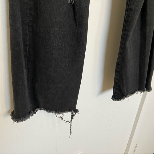 American Eagle Hi-Rise Crop Flare Distressed Black Stretch Size 4 Short - Bild 8 von 9