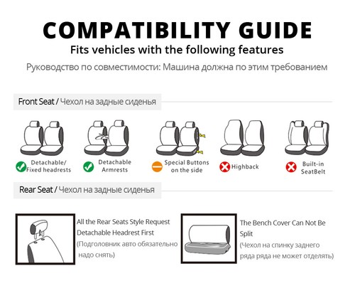 For Toyota Auto Car Seat Cover Full Set 5-Seats Front+ Rear Protector Polyester - Foto 16 di 42