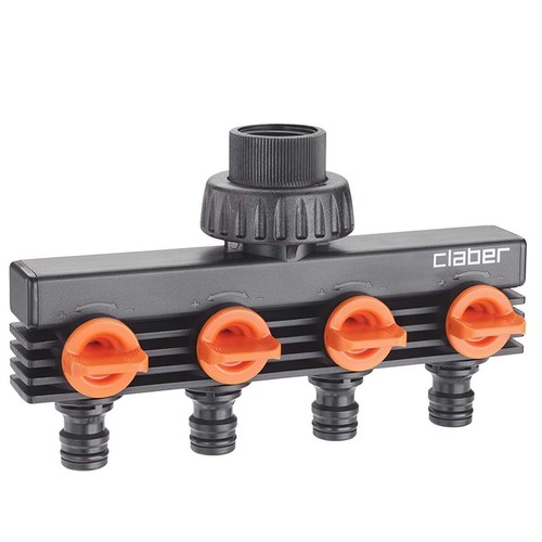 Claber 8581 4Way Garden Hose Splitter Heavy Duty Water Hose Manifold Water Hose - Bild 1 von 5
