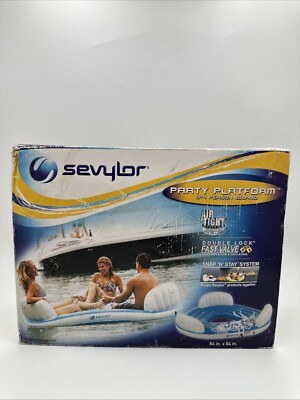 Pool Float Big Party Platform Raft Sevylor 84 x84  Island Water Lake 2010 Sealed
