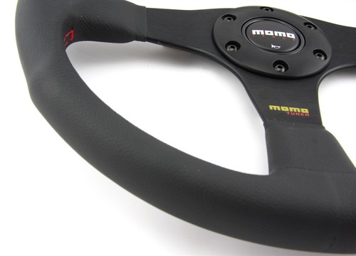 Momo Leder Sportlenkrad Tuner 35 350mm schwarz black steering wheel volante - Bild 4 von 5
