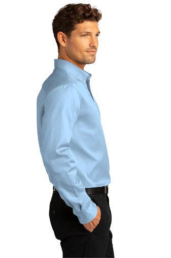 Port Authority W808 Mens Long Sleeve Easy Care SuperPro React Twill Dress Shirt - Image 3 of 3