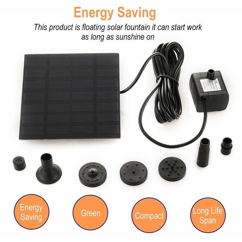 1.2W 180L/H Solar Power Fountain Safe to Fish Garden Bird Bath Decor Water Pump - Picture 10 of 12