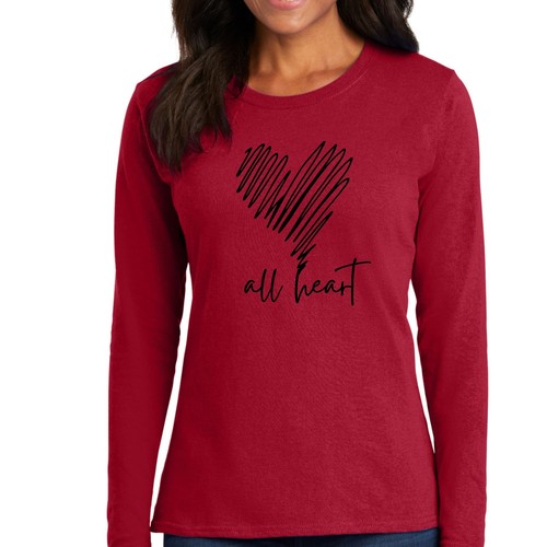 Womens Long Sleeve Graphic T-shirt - Say it Soul - All Heart Line Art - Picture 2 of 28