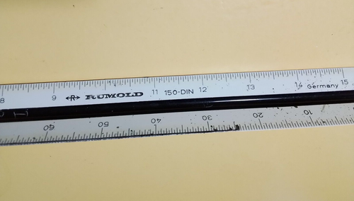 RUMOLD Dreikantmaßstab 30cm Kunststoff weiß  150DIN,1:5;1:50;1:2,5;1:20;1:100;1: - Bild 1 von 5