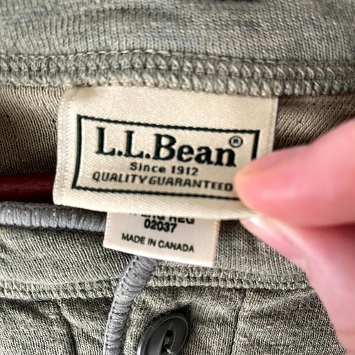 L.L.Bean Henley Shirt Men's XL Olive Green Wool River Driver's Traditional Fit - Picture 2 of 8