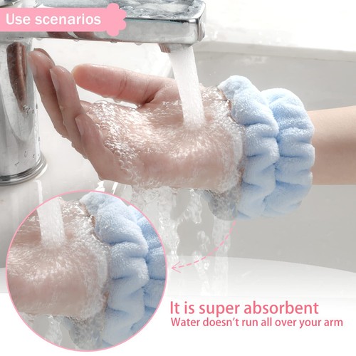 2pcs Wrist Towels for Washing Face,Face Washing Wristbands, Flannel Wrist Wash T - Picture 4 of 7