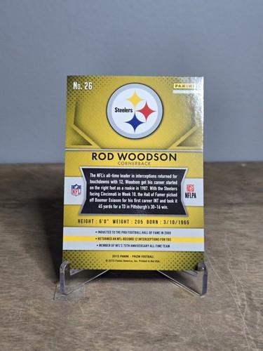 NM-MT 2015 Panini Prizm Silver Rod Woodson Pittsburgh Steelers #26 HOF - Bild 2 von 2