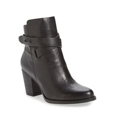 Arturo Chiang Womens Sanya Leather Heeled Ankle Booties 8 Cross Strap Zip Nib