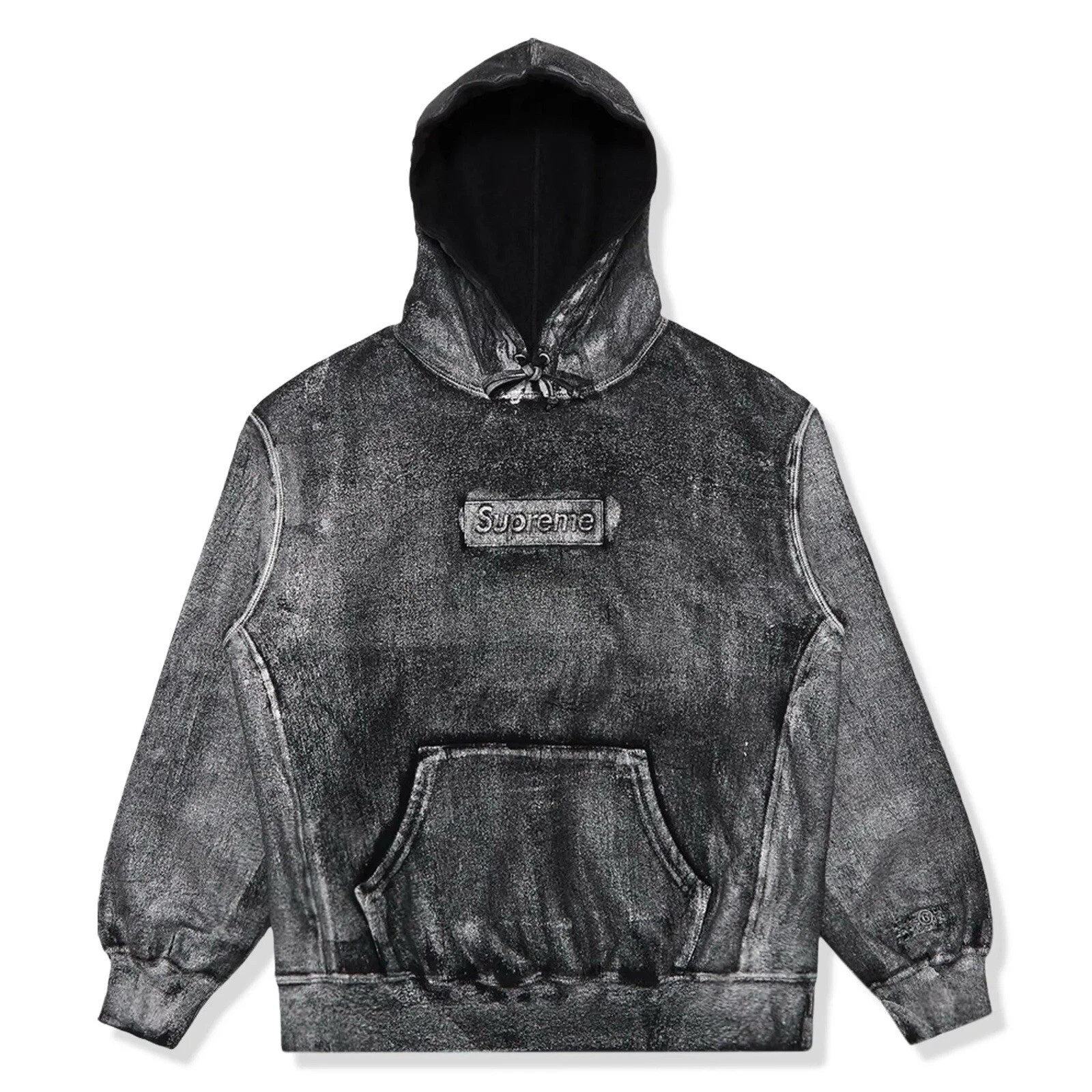Sweat à capuche Supreme x MM6 Maison Margiela Foil Box Logo Noir   XXL   Neuf ✨