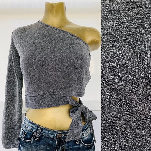 Neu mit Etikett silber Stretch UNI ÄRMEL bauchfreies Oberteil M - Bild 5 von 12