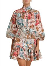 Zimmermann Cassia Drop Waist Mini Dress - Size 0 / AU 8 / US 4