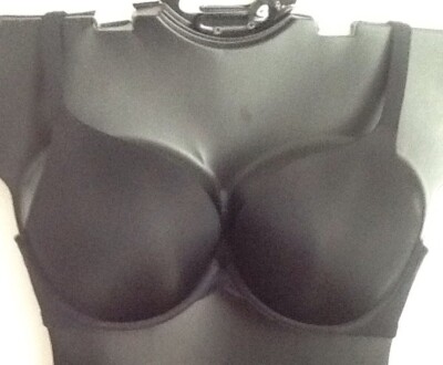 New Sexy Smooth Boost Plunge Bra Nylon BLACK Cacique Lane Bryant NWOT