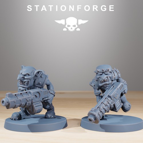 Stationforge Miniatures - Gobs Fanteria 10 Figure Set - 28mm Tabletop 3D Stampa - Bild 4 von 5