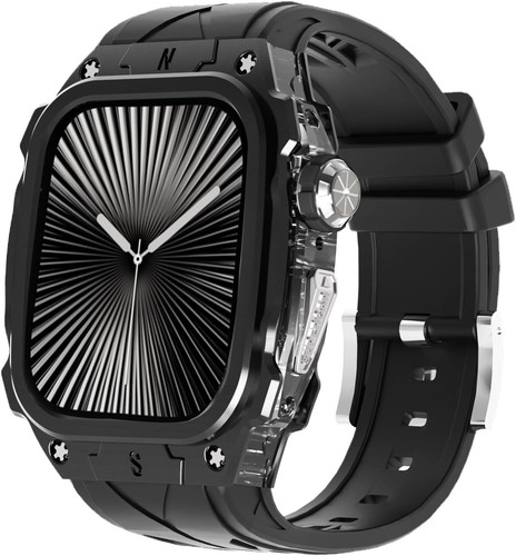 New 2024 Rugged Metal Cover Case+Silicone Strap for Apple Watch Series 10 46mm - Picture 3 of 56