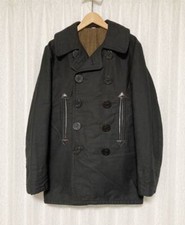 BUZZ RICKSON'S WILLIAM GIBSON TYPE BLACK PEACOAT LEATHER