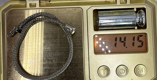 Antique Italian 925 Sterling Silver Two Tone Foxtail Braided Slide Lock Bracelet - Picture 12 of 13