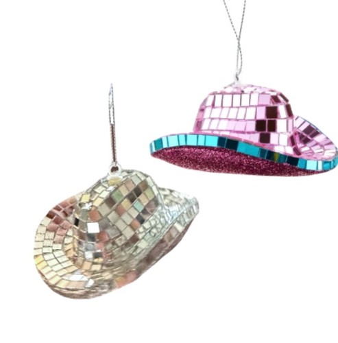 1 Sombrero de Vaquero Disco Bola Adorno - Espejo Vidrio Nochevieja Fiesta Decoración - Imagen 2 de 9
