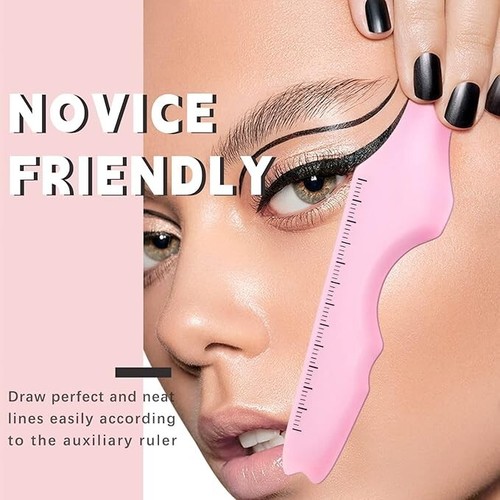 Silicone Beauty Ruler Eyeshadow Stencils Aid Eyeliner Template Guide Helper - Picture 4 of 6