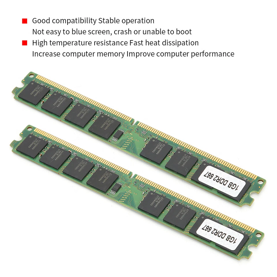 2PCS 1G DDR2 PC2-5300 667MHz 240PIN Memory Module For Desktop Memory RAM BST - Image 3 of 4