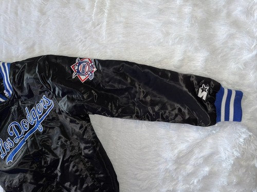 New Starter Black Label LA Dodgers "Los Dodgers" Jacket Mens Size M Black Blue - Picture 7 of 8