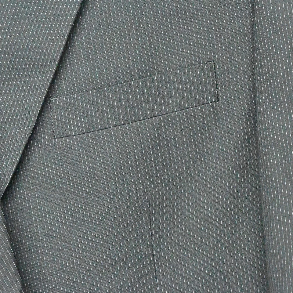 Blazer English Laundry 42L listra preta 2 botões casaco esportivo terno jaqueta - Imagem 4 de 4