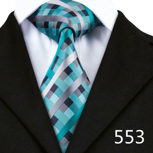 200 Color Mens Ties Paisley Striped Floral Solid Silk Tie Necktie Set Wedding - Imagen 152 de 246