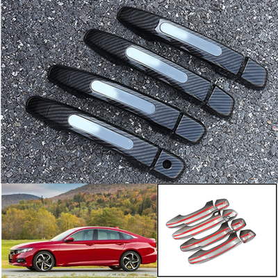 Carbon Fiber Look Door Handle Cover Trim Smart 8pcs For Honda Accord 2018-2019