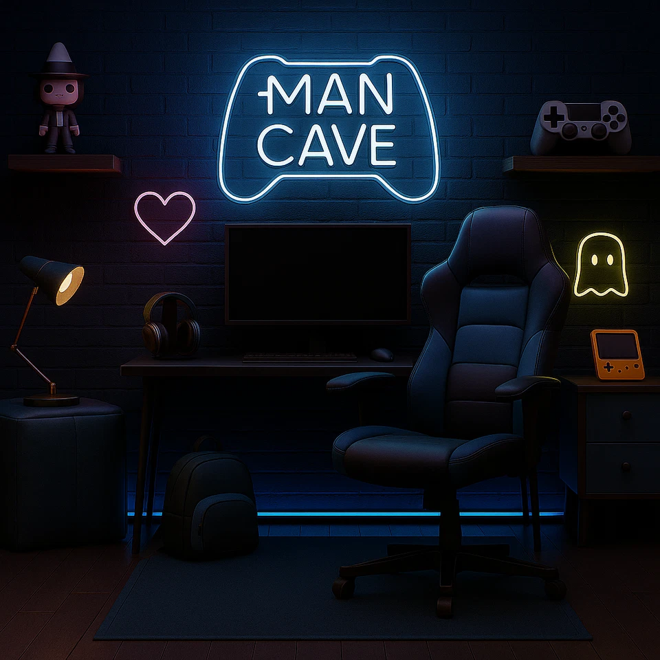 Letrero de neón personalizado para juegos - Arte de pared LED para jugadores, oficinas y decoración de habitaciones Foto 3 de 4