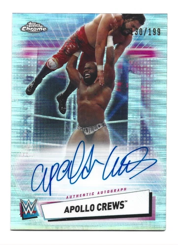 Apollo Crews AUTOGRAPH /199 2021 Topps Chrome WWE A-AC AUTO AEW Wrestling NXT