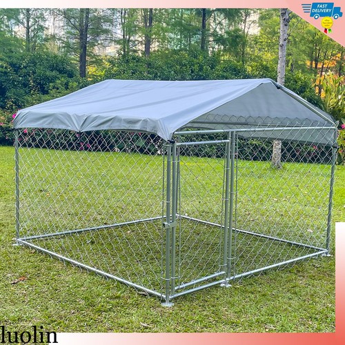 Dog fence 10 x 10Ft /6.5 x 6.5Ft Outdoor Chain Link Dog Kennel Enclosure w/ Door - Picture 8 of 20