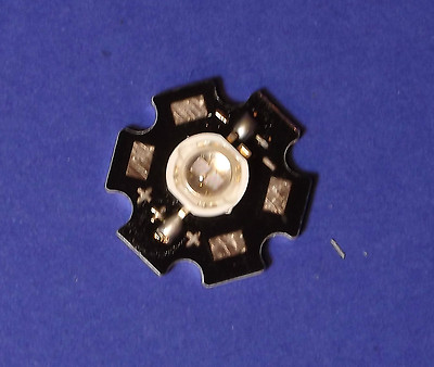 5W 390nm UV POWER  LED on HEATSINK Kühlkörper Geldschein Money Schwarzlicht