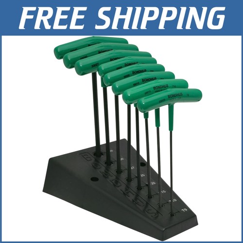High-Performance 8-Piece TORX T-Handle Set: T9 to T40 with Wall-Mount Stand