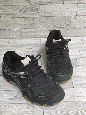 Asics Gel Womens Size US Black Silver Athletic Volleyball Shoes 1150V  B457Y