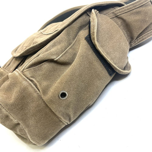 VTG LL Bean Khaki Brown Canvas Shoulder Messenger Travel Bag 2K Many Pockets - Picture 8 of 18