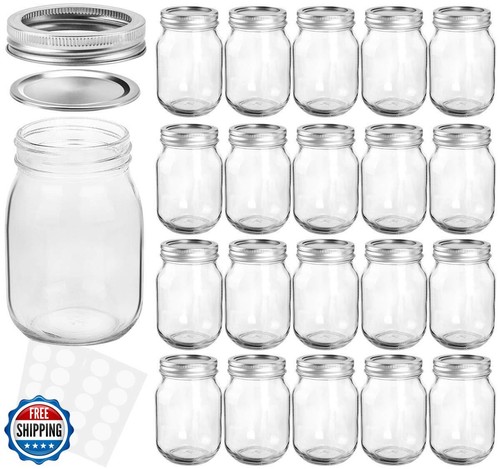 Kamota Einmachgläser 12 Unzen mit normalen Deckeln und Bändern, ideal für Marmelade, Honig, We - Bild 1 von 5