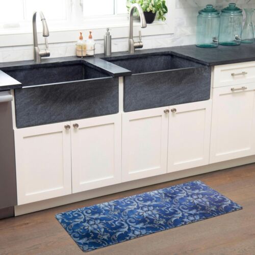 Cozy Living Watercolor Damask Runner Anti-Fatigue Kitchen Mat, Non-Slip Floor… image