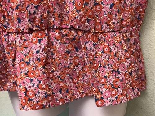 Top Sanctuary Mujer Talla Grande 2XL Rosa Corbata Peplum Floral Mangas Cortas Sin Forro BN - Imagen 5 de 9