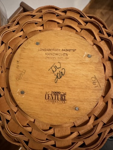 Longaberger 2000 Autunno Zucca Patch Cesto Manopola Foglia Coperchio Fodera Plastica Vintage - Foto 8 di 8