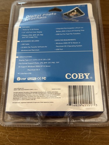 Coby DP-151 1.5" Digital Picture Keychain 60 Photos Brand New - Picture 6 of 7