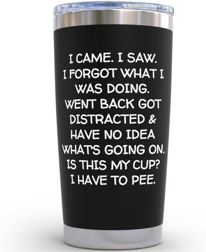 Birthday Gifts for Women Men - I Came I Saw I Forgot Tumbler 20Oz Black Gag Gift - Picture 2 of 12