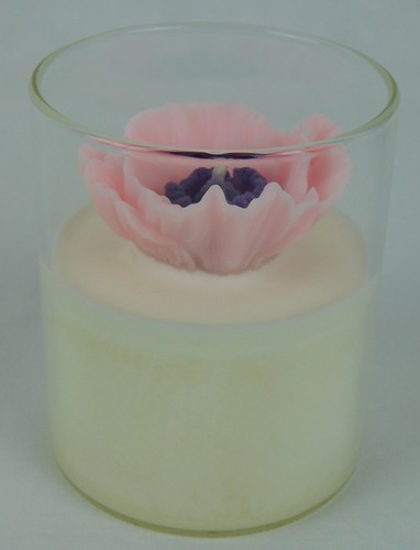 Zoet Studio Handcrafted ~ PINK POPPY FLOWER SOY CANDLE ~ White Tea & Jasmine NIB - Picture 3 of 4