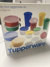 Tupperware 24 pc Kids/Baby Feeding Set Tumblers Sipper Seals Bowls Vintage RARE
