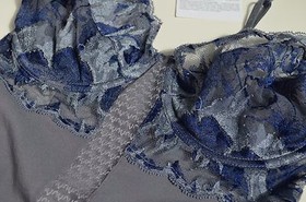 NWT LA PERLA Bodysuit Silk Oriental Suite Lace S 75 34 C Lingerie Italy Blue