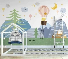 3D Lion Balloon G675 Wallpaper Wall Murals Removable Self-adhesive Honey