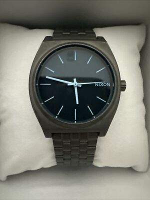 NIXON Uhr Neu Men Minimal Grau Blaues Zifferblatt 40 mm