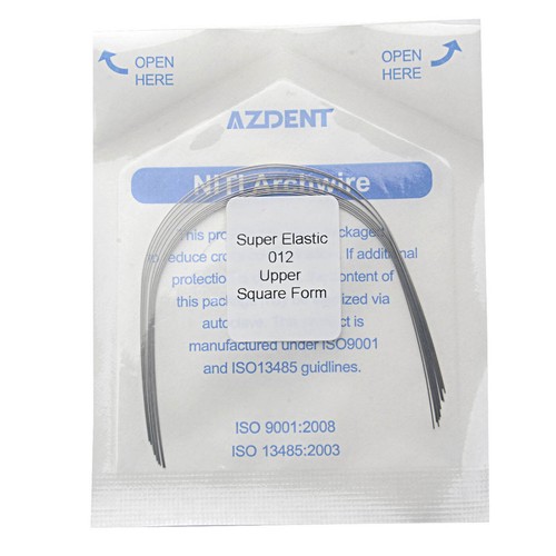 PACK de 10 cables dentales ortoarcos NITI/acero inoxidable redondo ovalado/naturaleza/forma cuadrada - Imagen 25 de 60