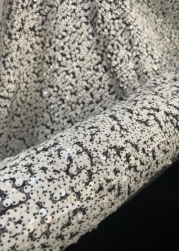 White Sequin Fabric 120 cm - image 3 of 3