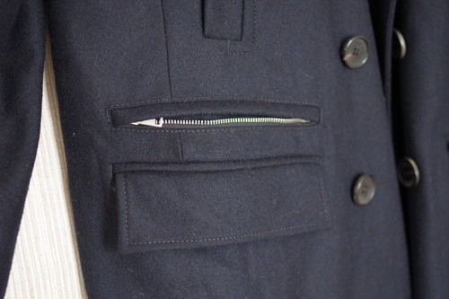 Trench coat doppiopetto isolato lana blu navy Allegri Milano taglia Italia 54 - Foto 5 di 12
